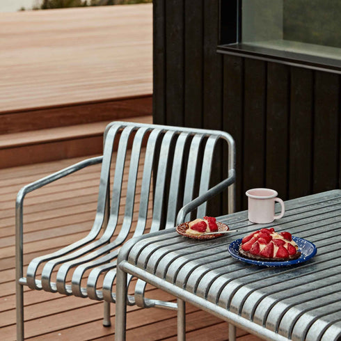 Palissade Garden Table Hot Galvanized 82.5x90cm